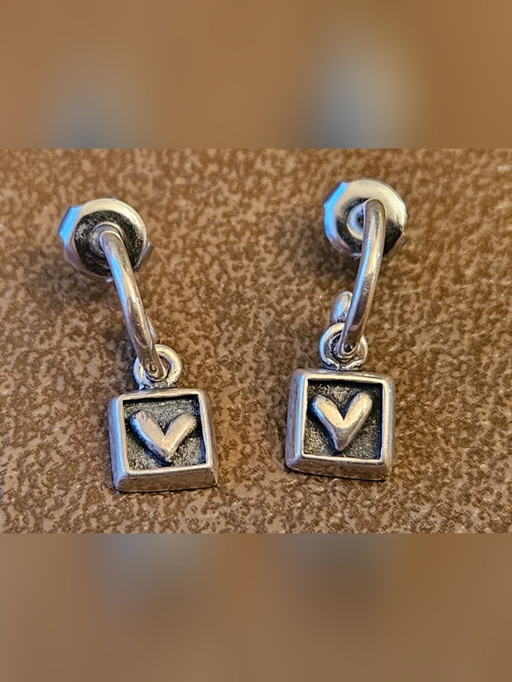 Sweet Heart Sterling Silver Hoops And Charm